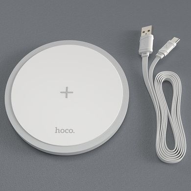 Беспроводная зарядка для телефонов Hoco CW26 Powerful 15W White настольная белая