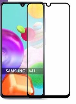Защитное стекло Full Glue 2.5D для Samsung A415 Galaxy A41 Black тех. пакет