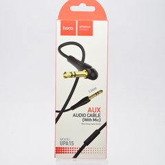 AUX stereo cable HOCO UPA15 (3.5mm-3.5mm) 1m з мікрофоном Black