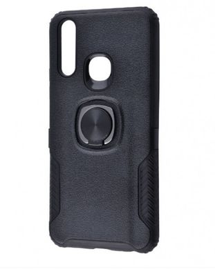 Чехол с креплением под магнитный держатель Leather Design case with ring (PC+TPU) Vivo V15 Pro Black