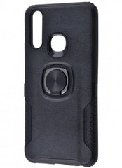 Чохол з кріпленням під магнітний тримач Leather Design case with ring (PC+TPU) Vivo Y15/Y17 Black