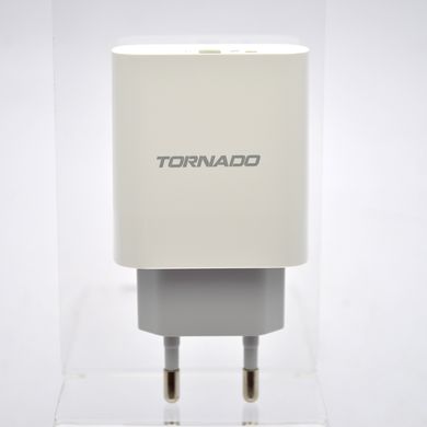 Сетевое зарядное устройство Tornado TD-17 PD20W+QC3.0 с кабелем Type-c to Type-c White