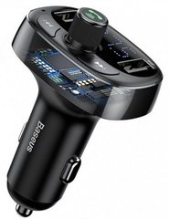 Автомобильная зарядка AЗУ Baseus Car Charger с FM-трансмиттером T Typed Wireless MP3 Black CCALL-TM01