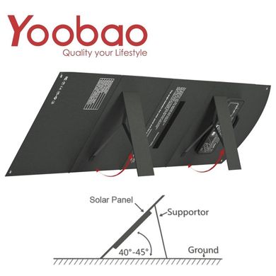 Сонячна зарядна станція Yoobao Solar Panel for Outdoor Camping Solar Charging 100W, Чорний