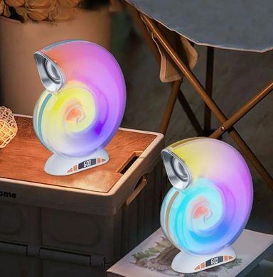 Настольная лампа с RGB подсветкой и колонкой Little Sea Shell L39 Разноцветная, Разноцветный
