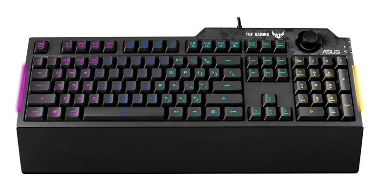 Клавиатура проводная с RGB подсветкой игровая ASUS TUF Gaming K1 USB Black, Черный