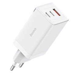 МЗП Baseus Pro Fast Charger GaN3 65W 1USB+2Type-c with Type-c to Type-c cable White CCGP05102, Белый