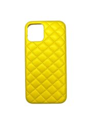 Чехол накладка Quilted Leather Case для iPhone 12/iPhone 12 Pro Yellow