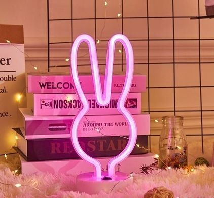 Ночной светильник (ночник) Neon Lamp Bunny Pink (Кролик, зайчик)