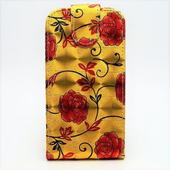 Чохол універсальний для телефону CMA Flip Cover Big Flowers 4.5"(L) Gold-Red