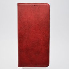 Чехол книжка Leather Fold для Xiaomi Poco M4 Pro 5G Wine Red