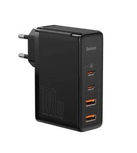 Мережевий зарядний пристрій Baseus Pro Charger GaN2 100W 2USB+2Type-c Black CCGAN2P-L01, Чорний