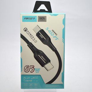 Кабель ANSTY S-032-PT Type-C to Type-C 65W 1M Black