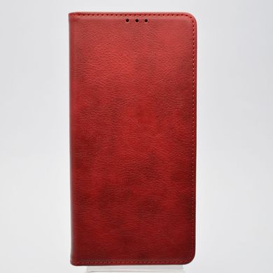 Чехол книжка Leather Fold для Xiaomi Redmi Note 10 Pro Wine Red