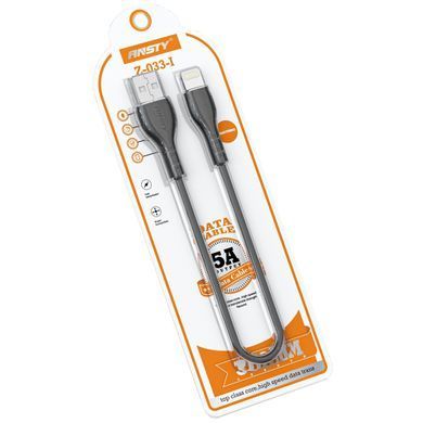 Кабель ANSTY Z-033-I Lightning 5A 0.3M Черный