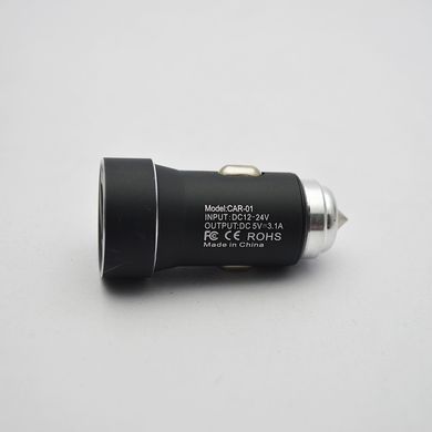 Автомобільна зарядка ANSTY CAR-01 (2 USB 3.1A) Black