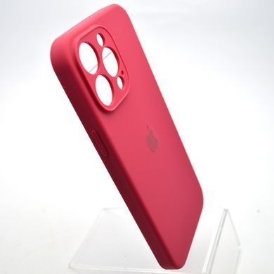 Силиконовый чехол накладка Silicon Case Full Camera для iPhone 15 Pro Rose Red
