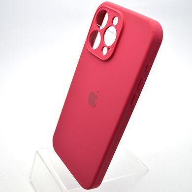 Силиконовый чехол накладка Silicon Case Full Camera для iPhone 15 Pro Rose Red