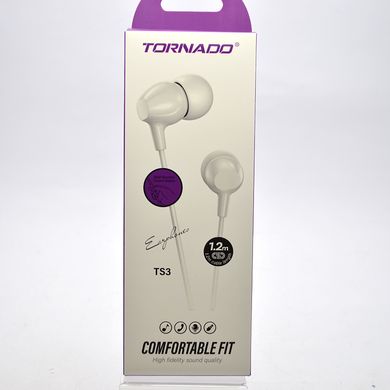 Проводные наушники с микрофоном Tornado TS3 White