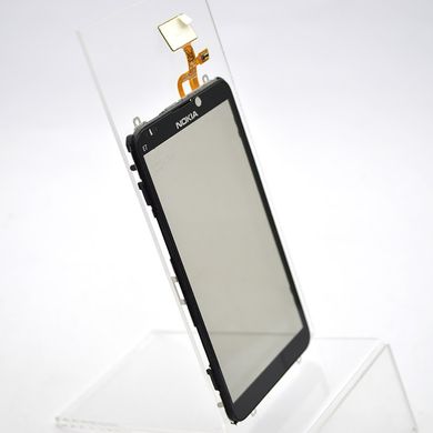 Сенсор (тачскрін) Nokia E7 чорний з рамкою Original 100% (p.n.4870041/4870040)