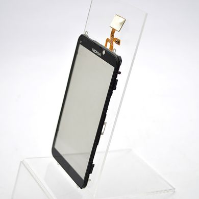 Сенсор (тачскрин) Nokia E7 черный с рамкой Original 100% (p.n.4870041/4870040)