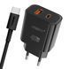 Сетевое зарядное устройство ANSTY Q-040-T with Type-C cable 45W (1USB 20W + Type-C 25W) Черный