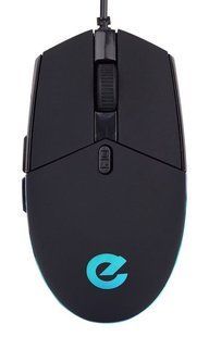 Мишка провідна з підсвіткою ігрова Ergo NL-204 Black