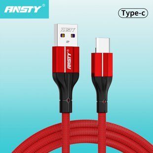 Кабель ANSTY S-018-T Type-C Nylon 3A 1M Красный
