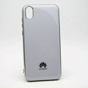 Чехол глянцевый с логотипом Glossy Silicon Case для Huawei Y5 2019 White