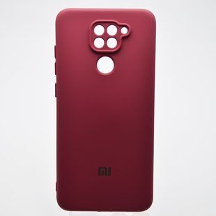 Чехол накладка Silicon Case Full camera для Xiaomi Redmi Note 9 Marsala/Бордовый