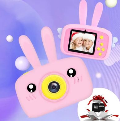 Дитячий цифровий фотоапарат "Рожевий зайчик" Epic X9 Kids Design Pink Rabbit, Рожевий