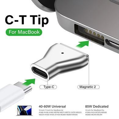 Адаптер живлення для Apple MacBook Type-C to MagSafe 2 White