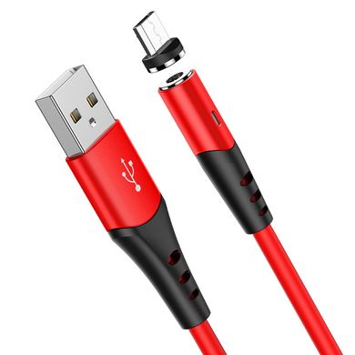 Кабель магнитный Hoco X60 Magnetic Silicon USB-microUSB Red/Красный