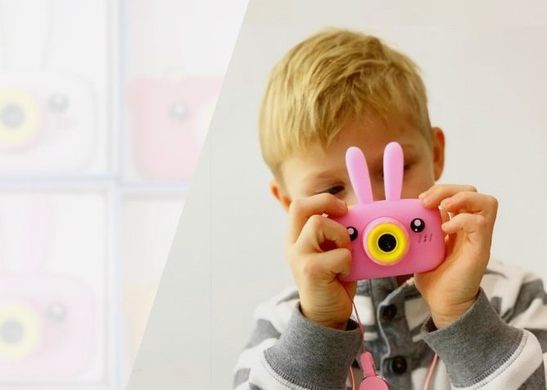 Дитячий цифровий фотоапарат "Рожевий зайчик" Epic X9 Kids Design Pink Rabbit, Рожевий