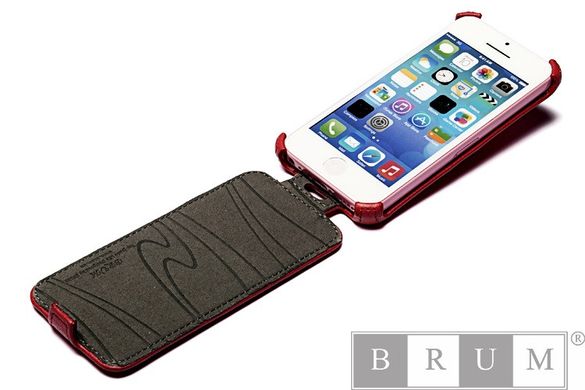 Кожаный чехол книжка Brum Exclusive iPhone 5C Red