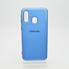 Чехол глянцевый с логотипом Glossy Silicon Case для Samsung A405 Galaxy A40 Blue