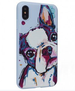 Чохол з малюнком (принтом) Bright Style Matte Silicone Case для iPhone 7/8/SE 2020 Dog 1