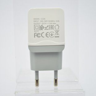 Зарядное устройство Hoco C22A 1USB 2.4A Little Superior с кабелем MicroUSB White