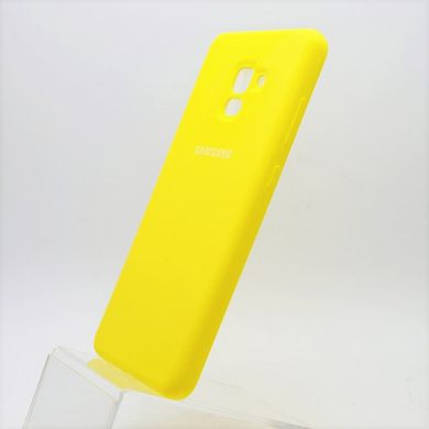 Матовый чехол New Silicon Cover для amsung A730 Galaxy A8 Plus (2018) Yellow (C)