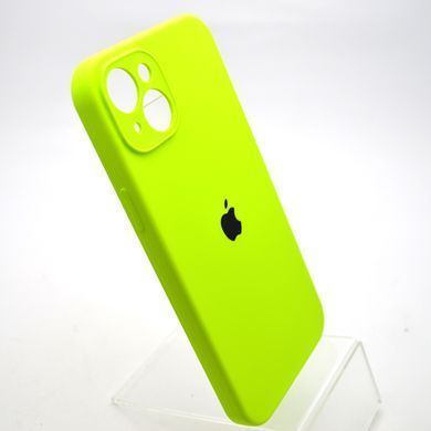 Силіконовий чохол накладка Silicon Case Full Camera для iPhone 15 Fluorescent Green