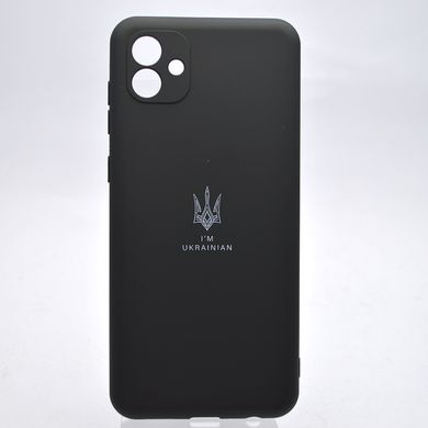 Чехол с патриотическим принтом Silicone Case Print Тризуб для Samsung A045 Galaxy A04 Black/Черный