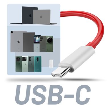Кабель USB Warp Type-C To Type-C Cable Red 0,35 м 60W (тех.пакет) HC, Червоний