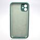 Чохол силіконовий з квадратними бортами Silicon case Full Square для iPhone 11 Pine Green