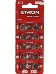 Батарейка Etron Mega Power 192/LR41/AG3 1.5V