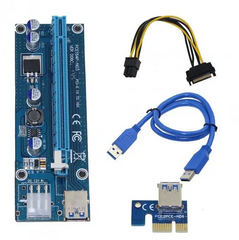 Райзер (Riser) Card PCI Express ver.006C PCI-E 1X to 16X 6+2 Pin 12v з USB 3.0