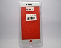 Стекло LCD Apple iPhone 8 Plus с рамкой и OCA Белое Original/Оригинал 1:1