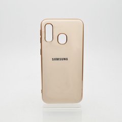 Чехол глянцевый с логотипом Glossy Silicon Case для Samsung A405 Galaxy A40 Gold