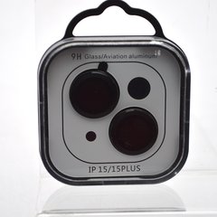 Защитное стекло на камеру Metal Classic для iPhone 15/15 Plus Black