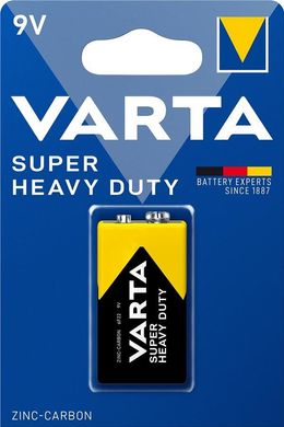 Батарейка VARTA Super Heavy Duty вугільно-цинкова 9V 6F22 (Крона)