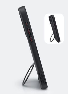 Чехол накладка с кольцом Metal Buttons with MagSafe Carbon Ring для Apple iPhone 16 Pro Max Black (Черный)